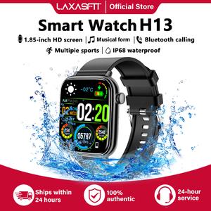 LAXASFIT H13 Smart Watch MenWomen Sports Watch IP68 waterproofing 1.85 inch /Dial CallsGame Bluetooth Music Calculator For Android iOS Device Charging Usb Screen wearable durable silicone Gift-specific