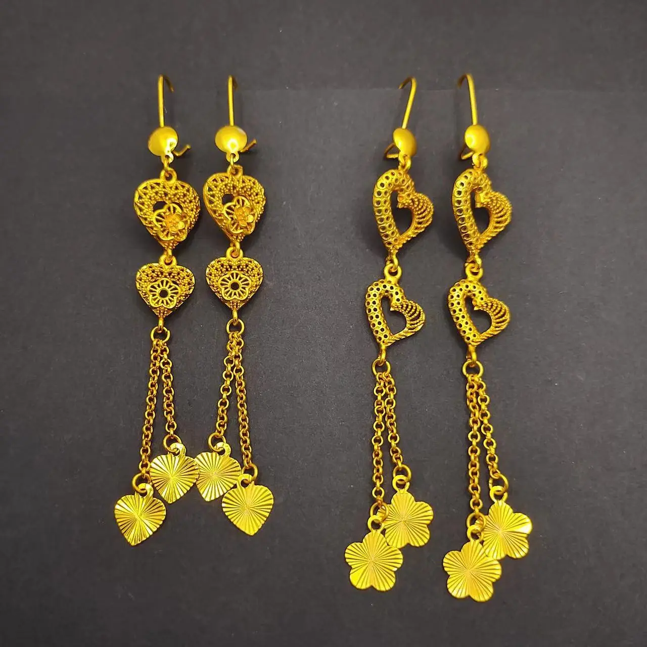 Wholesale Trendy Earrings Women Classic Vintage Fashion 18k Gold Plated Flower Shape Hollow Out Creative Drop Earrings