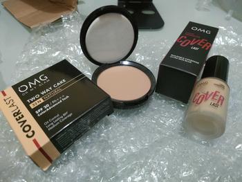 Product Review of [DAILY COVERAGE BUNDLE]  OMG Natural Glam Duo Power Coverlast (Foundation + Bedak Padat) - Paket MakeUp Isi 2 High Coverage & Flawless from T**✨ 1