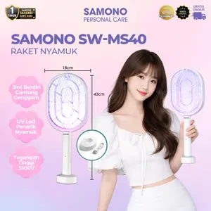 [Official Original] SAMONO SW-MS40 Raket Nyamuk Listrik 3in1 UV Light 450mAh Tahan 40 Hari Mode Genggam Gantung Berdiri Raket Serangga - GARANSI 1 TAHUN