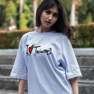 T-shirt I Love Taiwan Bahan Catton Combad Premium 24s Kualitas Terbaik Desain Unik Cocok untuk Aktivitas Sehari-hari