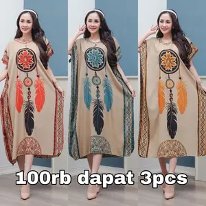 Paket daster lowo 3 pcs 100rb motif ayunda ld 130cm pb 110cm rayon busui friendly nyaman