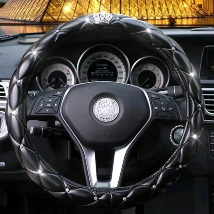 Sarung Kemudi Mobil Diamond Crown Car Steering Wheel Cover Sarung Stir Kendaraan 3