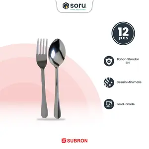 SORU - Sendok Garpu Alat Makan Set 12 pcs - Spoon Fork Stainless Steel - SUBRON