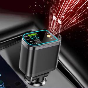 5 in 1 車載充電器、星空ライト付きUSB 3.1A Type C USB-C対応 高速充電 モバイルフォン充電器、電圧検知機能付き