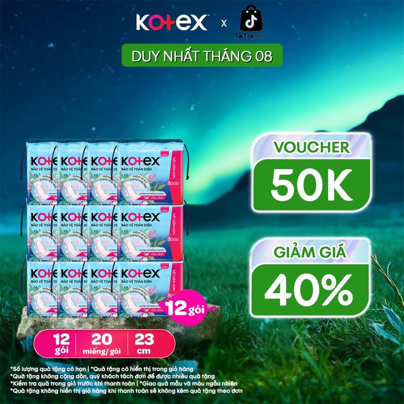[Special] Lốc 4 Gói băng vệ sinh Kotex Hỗ trợ Bảo Vệ 23cm Siêu Mỏng Cánh 20 miếng/ gói