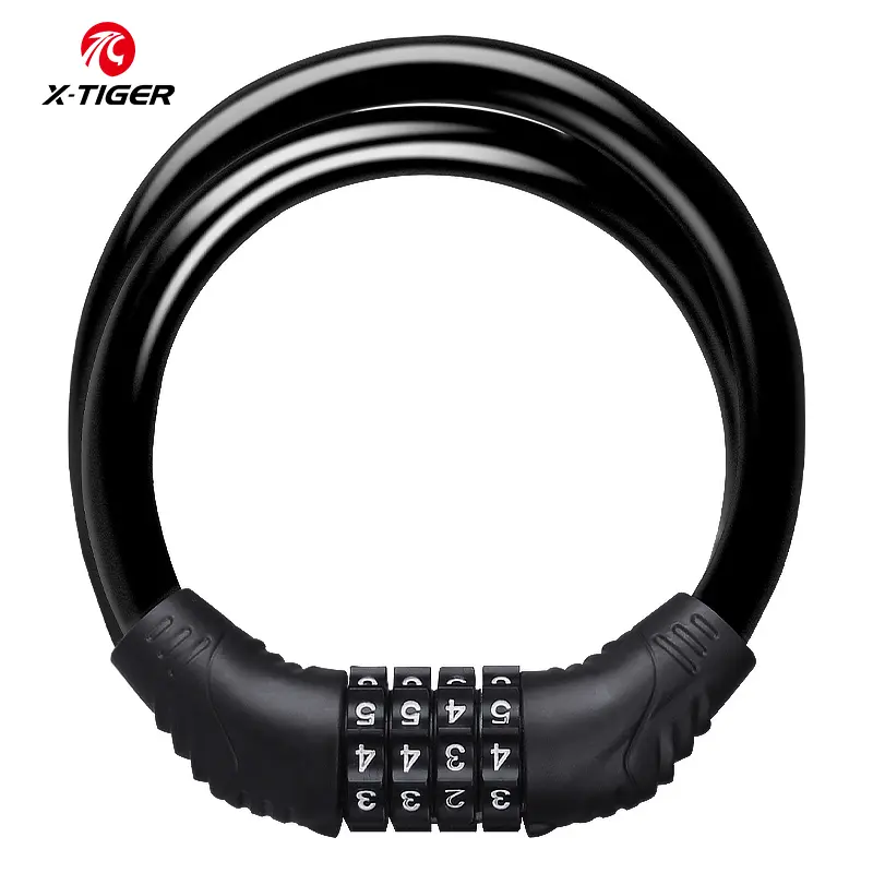 X-TIGER portable ring password lock bicycle lock extended steel cable alloy lock cylinder security password lock