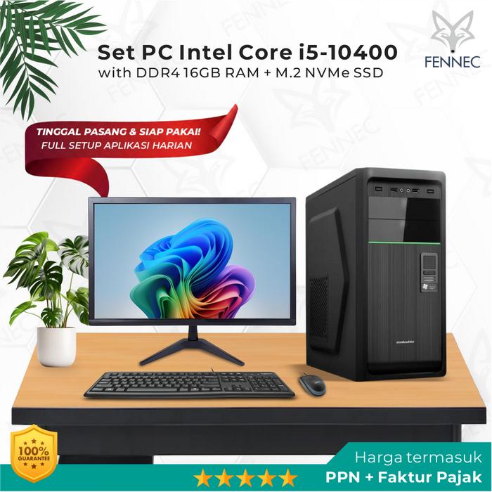Gambar Set PC Komputer Intel Core i5-10400 Gen-10 RAM 16GB SSD Rakitan Office - Monitor 19" Inch, SSD NVMe 256GB, Tanpa Harddisk dari Fennec PC Kab. Tangerang 5 Tokopedia