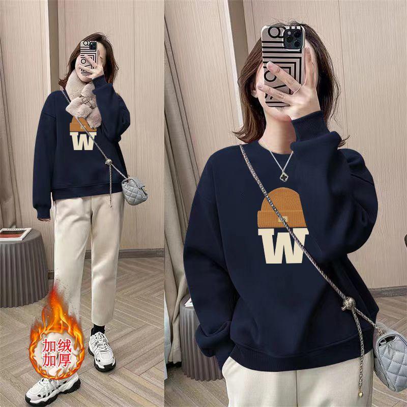 Product Introduction of Áo Cho Nữ, Áo Nỉ Cotton Nguyên Chất Mới Cho Mùa Thu Và Mùa Đông, Nhung Cáo Bạc Dày Dặn, Cổ Tròn Dáng Rộng In Họa Tiết Cao Cấp, Áo Giảm Béo Cho Nữ 29