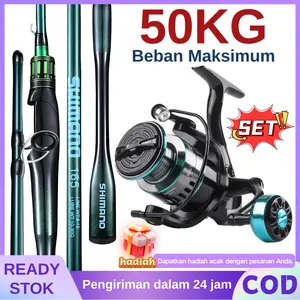 Pancing Set Lengkap Joran Carbon Kuat Fishing Rod Dan Reel Spinning Untuk Semua Jenis Memancing