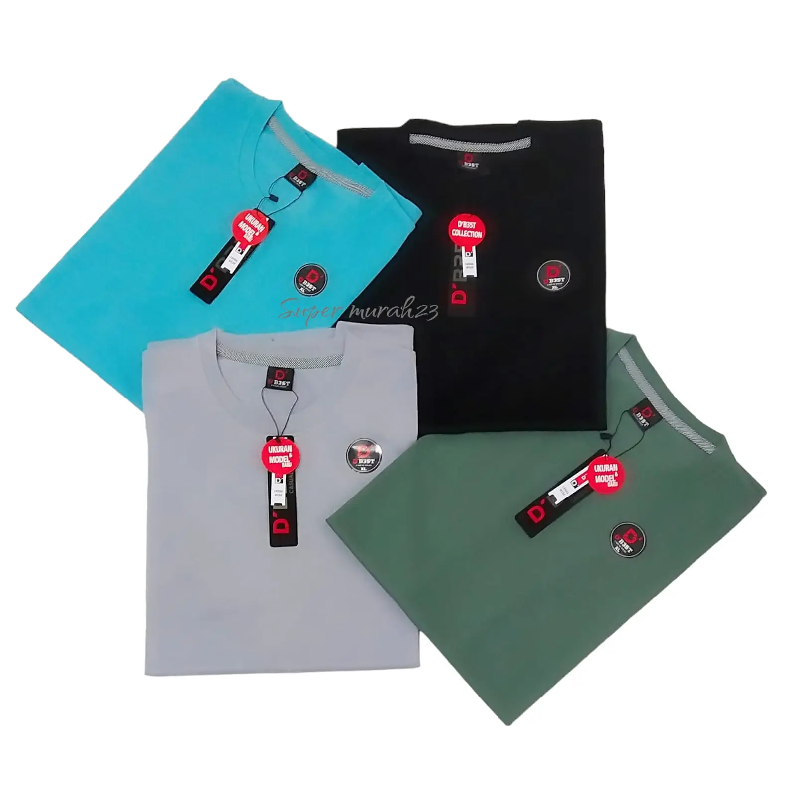 KAOS POLOS D"B35T  PREMIUM QUALITY 4 PCS 100 RIBU KAOS LENGAN PENDEK UNISEX Baju Distro Nyaman Kerah Oblong Tshirt Standar Wanita Dewasa Basic Panjang Keren Atasan Pria Casual Anime kaos polos