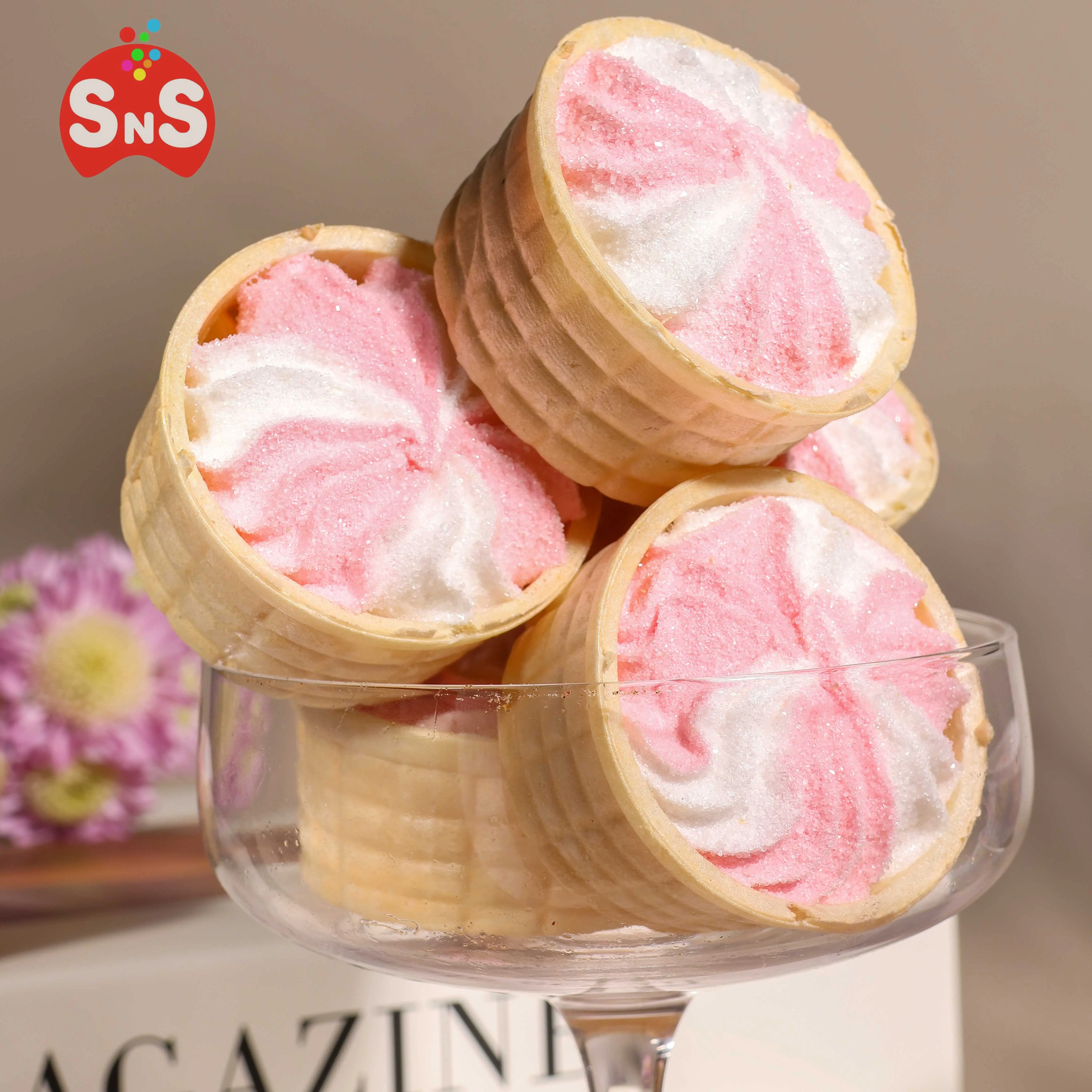 Weslsy Marshmallow Cup Candy Ice Cream Cup Pastrie Snack Crispy Texture Of Biscuits Inside And Delicious Good Tasty For ASatisfying And Enjoyable Snack 30 Pieces