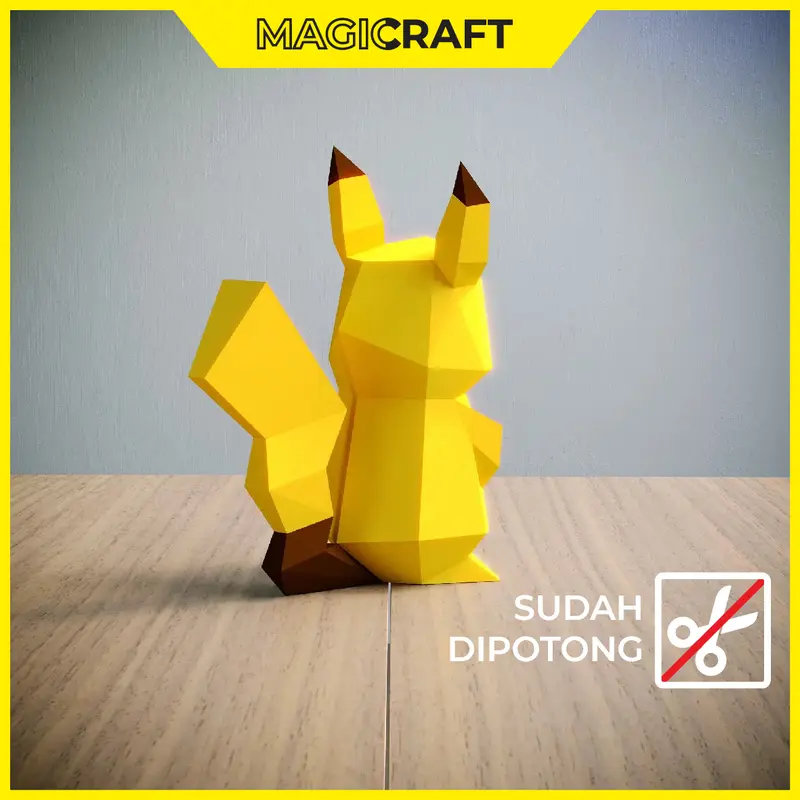 MAGICRAFT 3D Papercraft Pokemon Pikachu Kerajinan Tangan Kertas DIY Miniatur Art And Craft Paper Craft 3