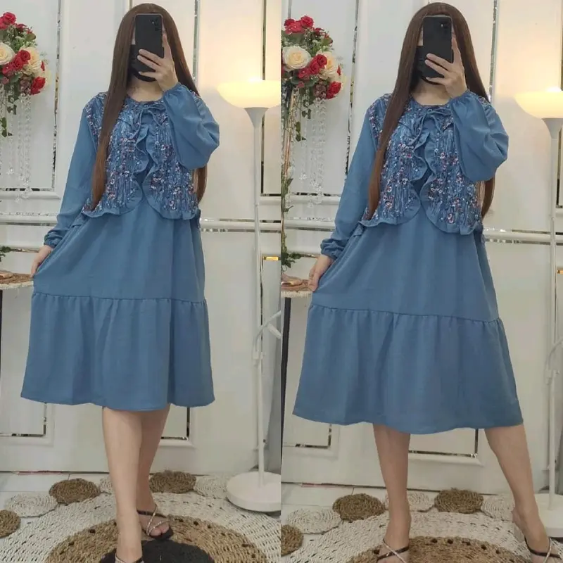 Tunik Crinkle Airflow Rompi Lengket 1