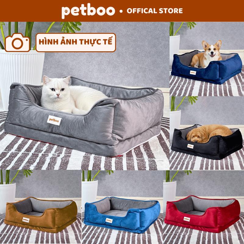 Giường Ngủ Chó Mèo PETBOO Hình Chữ Nhật Chất Bông Dày Dặn Ấm Áp Ổ Đệm Cho Mèo Chó Nằm Nghỉ Ngơi Có Thể Tháo Rời Tiện Lợi
