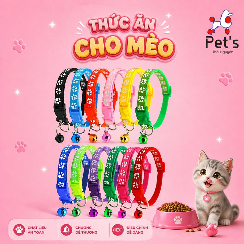 Vòng cổ 2 lớp 1cm có gắn kèm chuông dành cho thú cưng chó mèo, chiều chỉnh kícḣ…