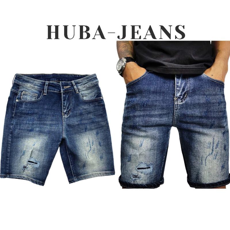 Quần jean nam sort phom ôm ống vừa rách xanh có túi denim quần purple quần biker - HUBA-JEANS - Pants Menswear