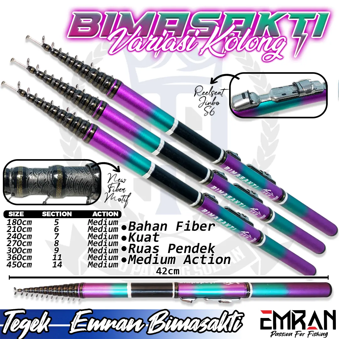 Sepaket Lengkap Joran Tegek Kolong Emran Bimasakti Cod Gratis Ongkir