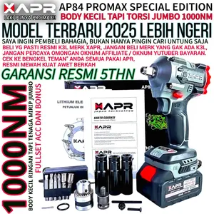 XAPR Mesin Impact Wrench APR AP84PROMAXM 1000NM 1/2inch Body Kecil Tenaga Jumbo Motogp Kunci Impact Impact 1 Set Power Tools Garansi Produsen DIY Special Edition Moto-GP