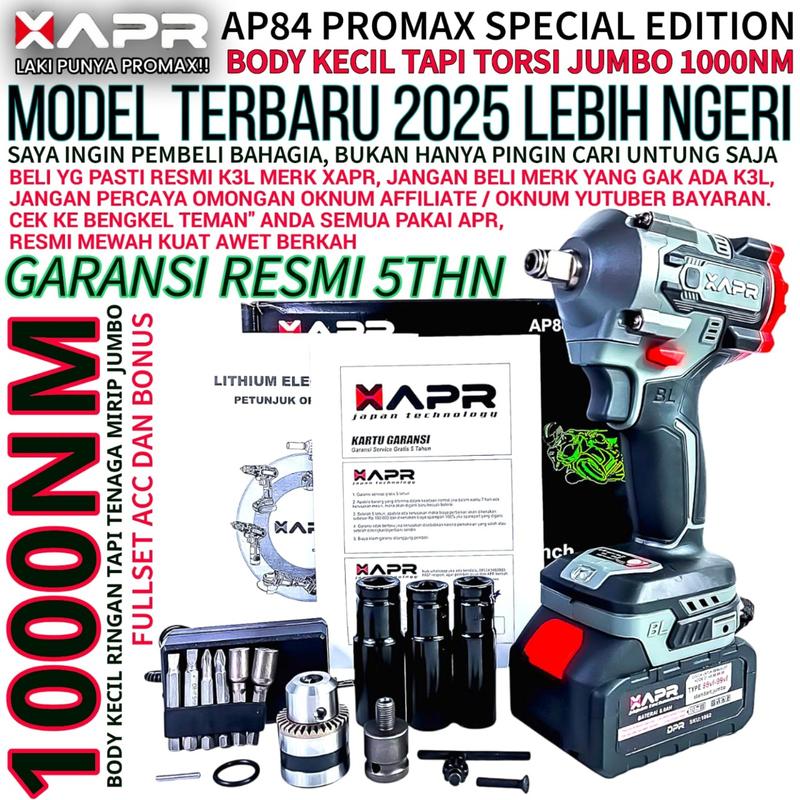 XAPR Mesin Impact Wrench APR AP84PROMAXM 1000NM 1/2inch Body - Shop ...