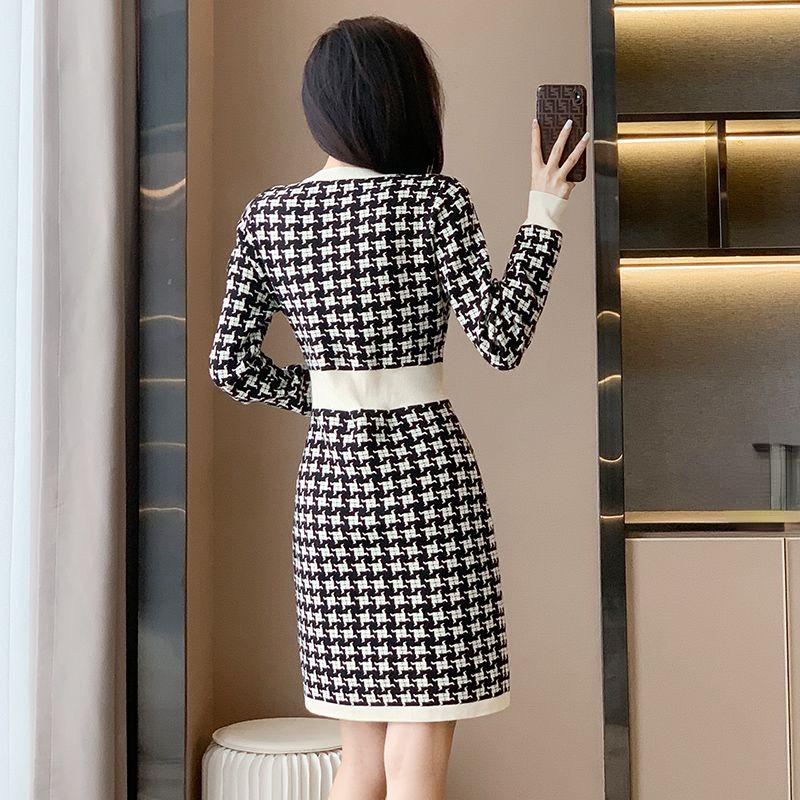 Product Introduction of [Cửa Hàng Ở Nước Ngoài] Váy Dài Tay Kẻ Sọc Phong Cách Đường Phố Cho Nữ, Dáng Ôm, Cổ Thuyền, Đi Làm, Ngoại Cỡ, 101221 20