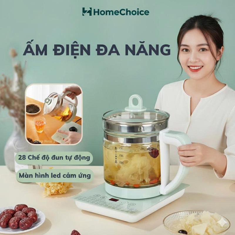 Ấm đun nước đa chức năng 1.8L - Nhiệt độ không đổi 72 giờ - Homechoice - 28 thực đơn chức năng - để chuẩn bị sữa bột