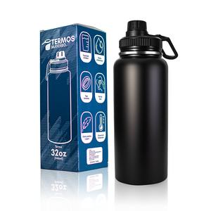 Botella térmica de 32 oz (946 ml) de acero inoxidable premium | Mantiene bebidas frías y calientes | Tapa hermética anti-fugas | Asa para transportar | Aislamiento de doble pared | BPA Free