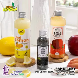 Suur Lemoen BPOM Paket Cuka Apel 250 ml dan Sari Lemon 250 ml Chia 70 gr