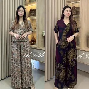 ONE SET CROP SETELAN CELANA KULOT WANITA HIGHTWAIST RAYON PREMIUM BUSUI FRIENDLY Kancing