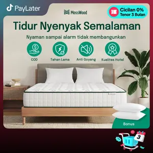 MossWood Kasur Springbed Hotel Premium Anti Goyang Tahan Lama 20cm High Density Anti Air Bonus Bantal Gratis COD