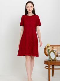 Gambar SISTER'S Dress - Dres Wanita Katun Brukat Kombi Kaos C1548 (CAP) - Maroon, XL (T4) dari Sisters Fashion Group Kota Administrasi Jakarta Utara 4 Tokopedia