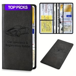 Bolsa de almacenamiento para registro de vehículo, licencia de conducir y tarjeta de seguro, 1 pieza porta registro y seguro de auto, accesorios para auto para hombres y mujeres