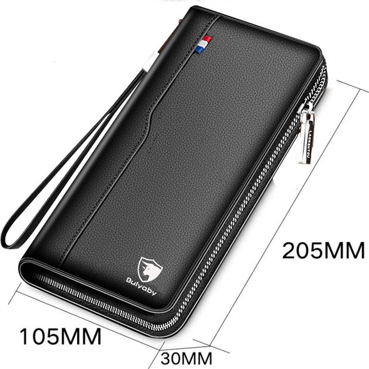 Dompet Zip Kulit Tulen Lelaki Pegang Tangan Berbilangfungsi Kapasiti Besar Dompet Panjang Sedia untuk Dihantar Penghantaran 24 Jam