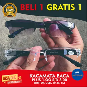 BELI 1 GRATIS 1 Kacamata Baca Plus Auto Fokus Kacamata +1.00 sampai +3.00 Laki-laki Perempuan Gratis Box dan Lap Lensa kaca mata baca multi fungsi