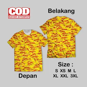 travel friendly  printing custom  official komunitas Latar Belakang Kuning Dengan Logo Dhl Berwarna Merah Diulang Dalam Pola Diagonal Menutupi Seluruh Permukaan Kemeja  untuk hari ayah  untuk festival budaya shirt kaos oversize boxy stroke terbaru baju