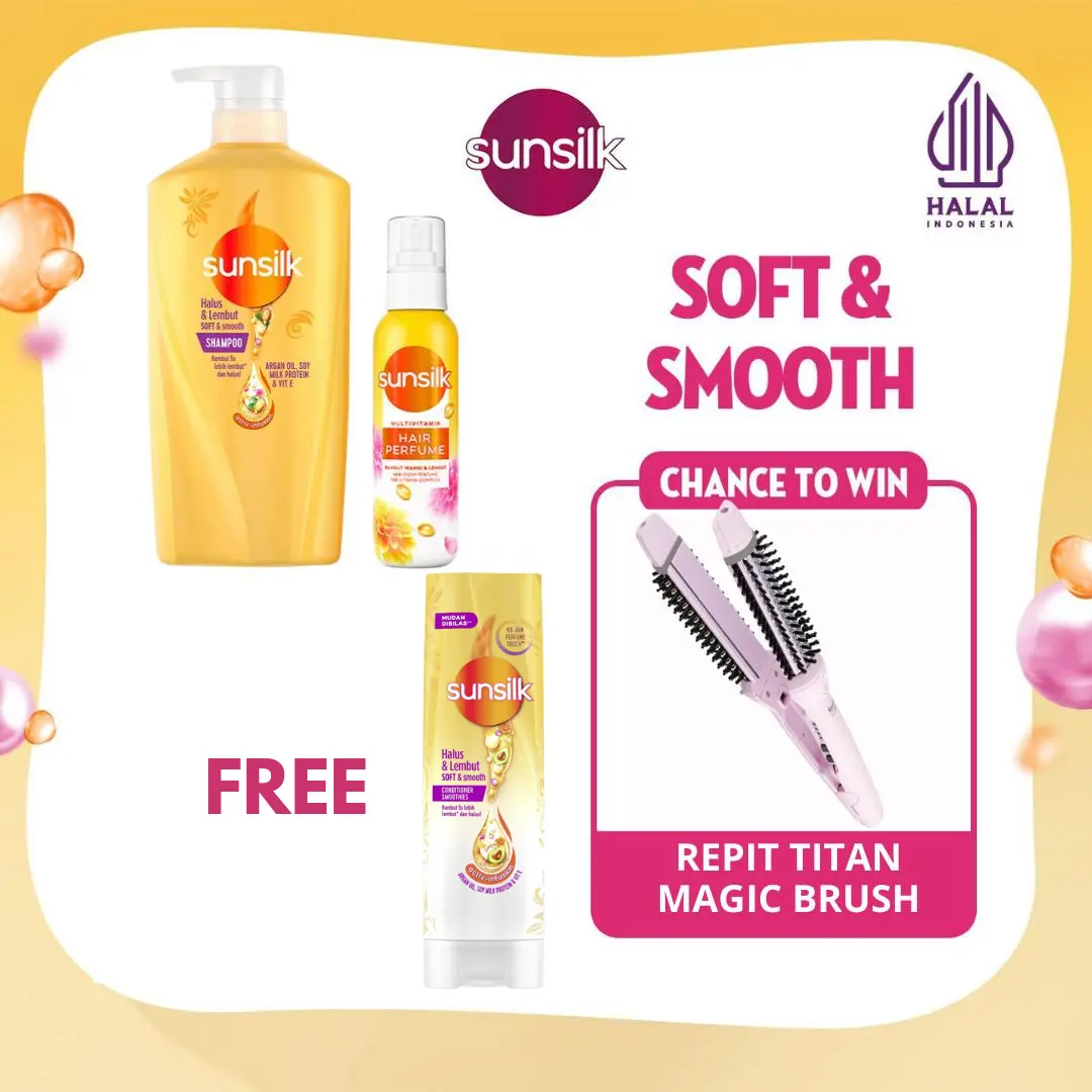 KESEMPATAN MENANG [BUY 2 GET Conditioner 160ml] Sunsilk Shampoo Soft & Smooth 650ml + Hair Perfume 100ml