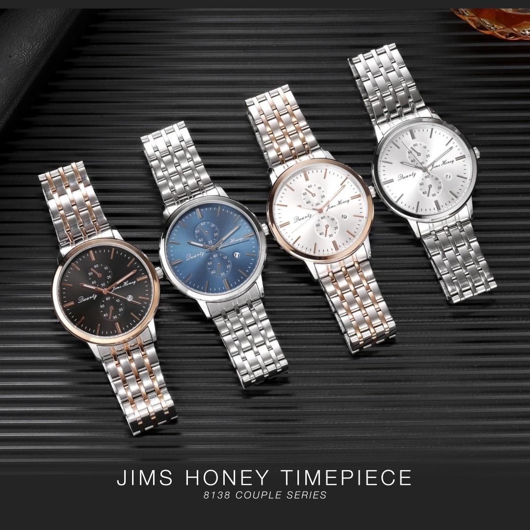 JIMS HONEY JAM TANGAN COUPLE JT 8138 (FREE BOX KAYU + BATERAI)
