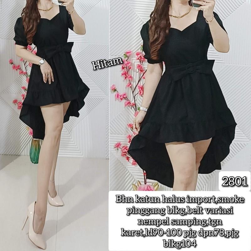Product Introduction of 2801 - Dress bhn Katun halus import, smoke pinggang blkg, BELT Variasi 15