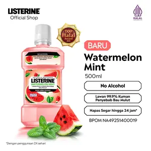 LISTERINE Watermelon Mint Antiseptic Mouthwash / Obat Kumur Antiseptik Lawan Bau Mulut - 500 ml