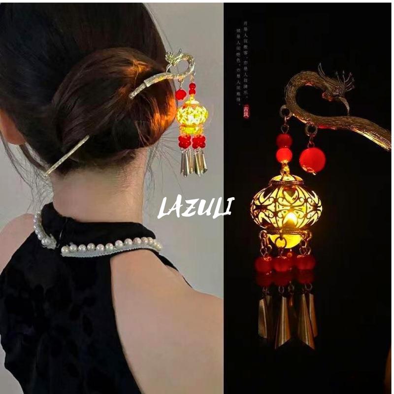 Trâm Cài Tóc Phát Sáng Hằng Nga Cho Nữ - Trâm Cài Tóc Cổ Trang - Trâm Cài Lồng Đèn - Trâm Cài Trung Thu Cho Bé  Phụ Kiện Tóc