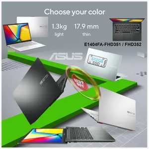 ASUS Laptop E1404FA-FHD351/FHD352 R3-7320u 512GB 8GB 14" W11 OHS AMD Ryzen 3 7320U FHD 16:9 LED Backlit Anti-glare Windows 11 Home + OHS 2021