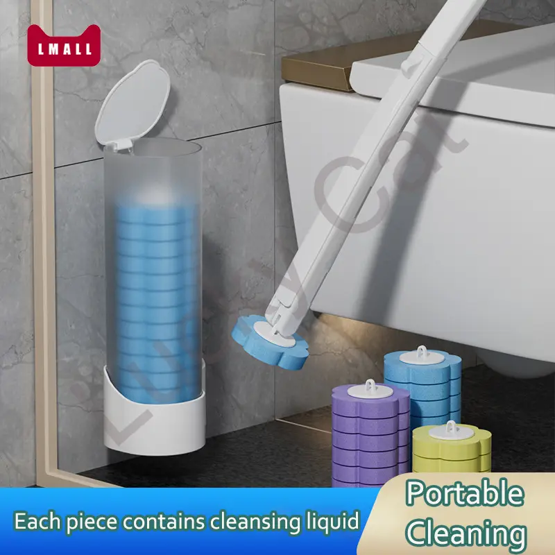 SG In Stock Disposable Toilet Brush Flushable Cleaner Brush Quick Drain Cleaning Brush Tools Bathroom Accessories Sets