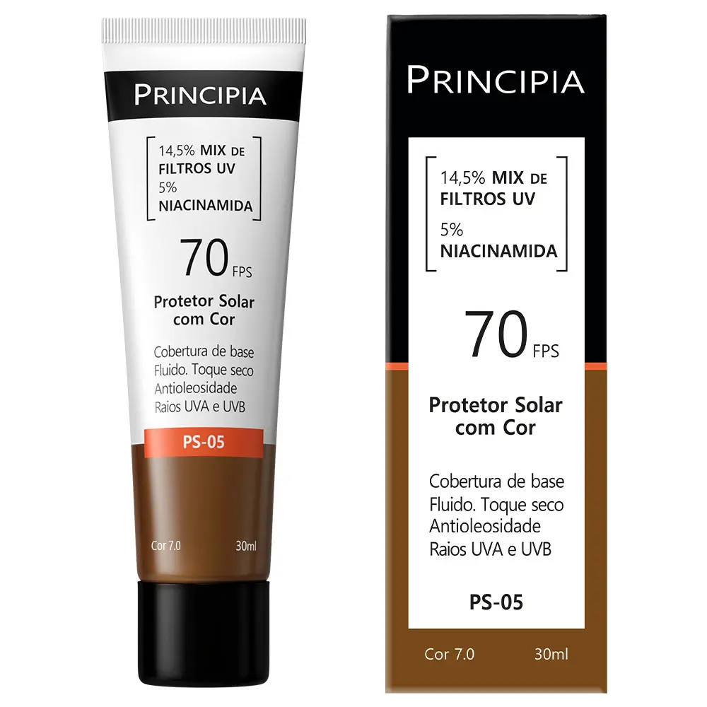 Imagem 9 de Protetor Solar Facial Principia Toque Seco Com Cor FPS 70 PS-05 | 30 ml