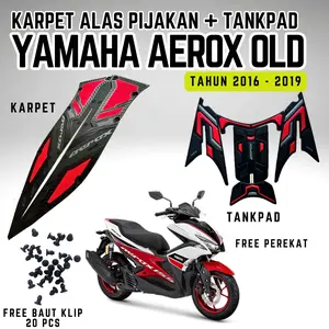 PAKET AKSESORIS MOTOR YAMAHA AEROX OLD 155 TAHUN 2016-2019 KARPET & TANKPAD BAHAN KARET PREMIUM