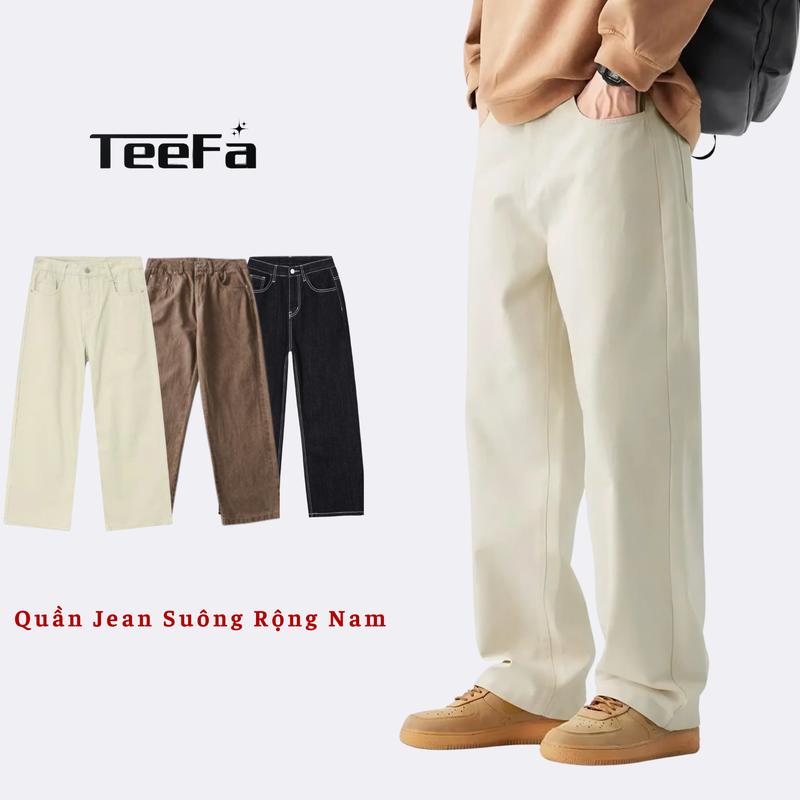 DEAL MỞ BÁN Quần jean suông rộng nam 4 màu mới chất vải jean denim mềm mịn form baggy suông rộng