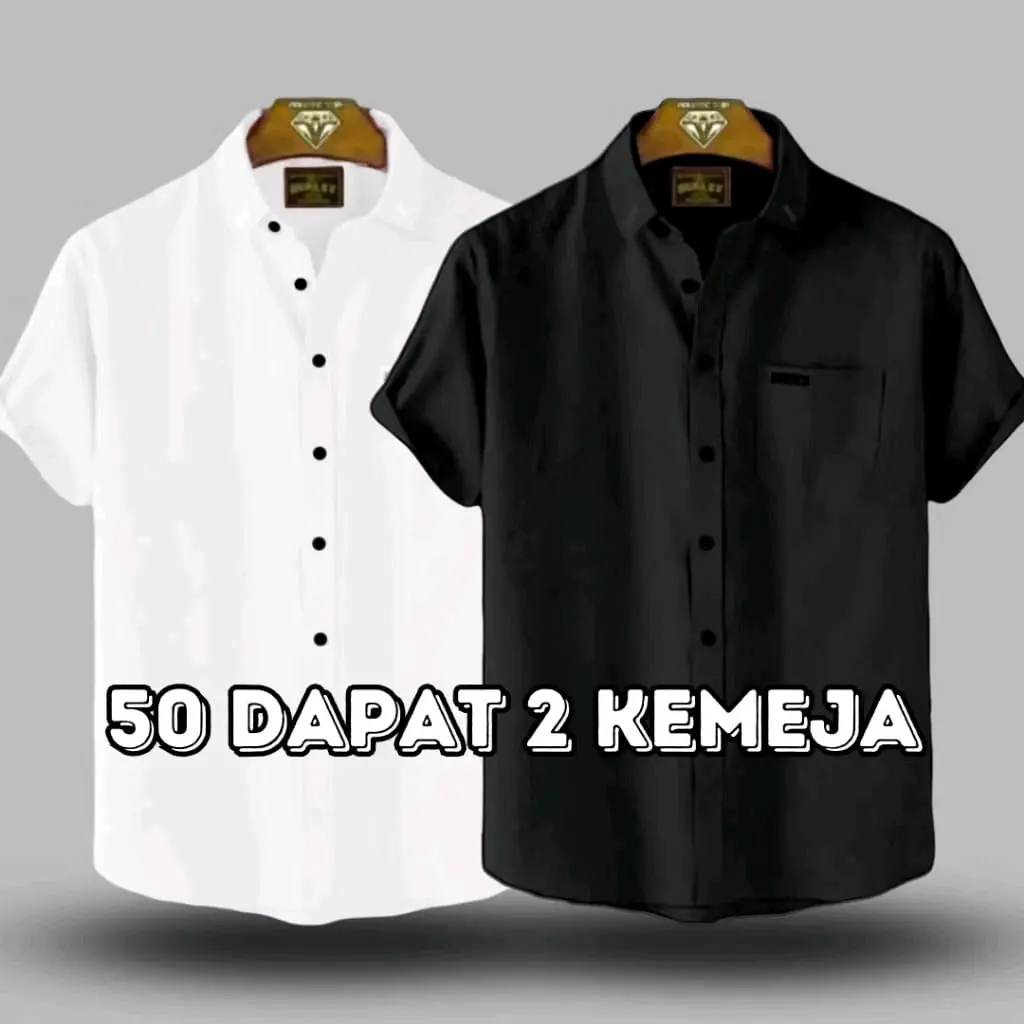 PAKET SUPER HEMAT 2PCS CUMA 50RIBU KEMEJA PRIA KEMEJA PRIA LENGAN PENDEK KEMEJA POLOS PRIA LENGAN PENDEK