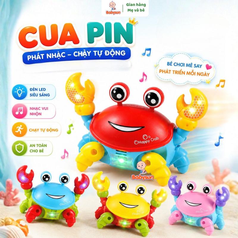 Đồ Chơi Con Cua Chạy Có Nhạc Đèn Dễ Thương - Đồ Chơi Vận Động Vui Nhộn Cho Bé