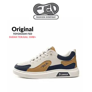 FED Sepatu Sneakers Toyohashi Cream Krem Kets Pria Wanita Kasual Ringan Casual Shoes Snekers Putih Kekinian Black