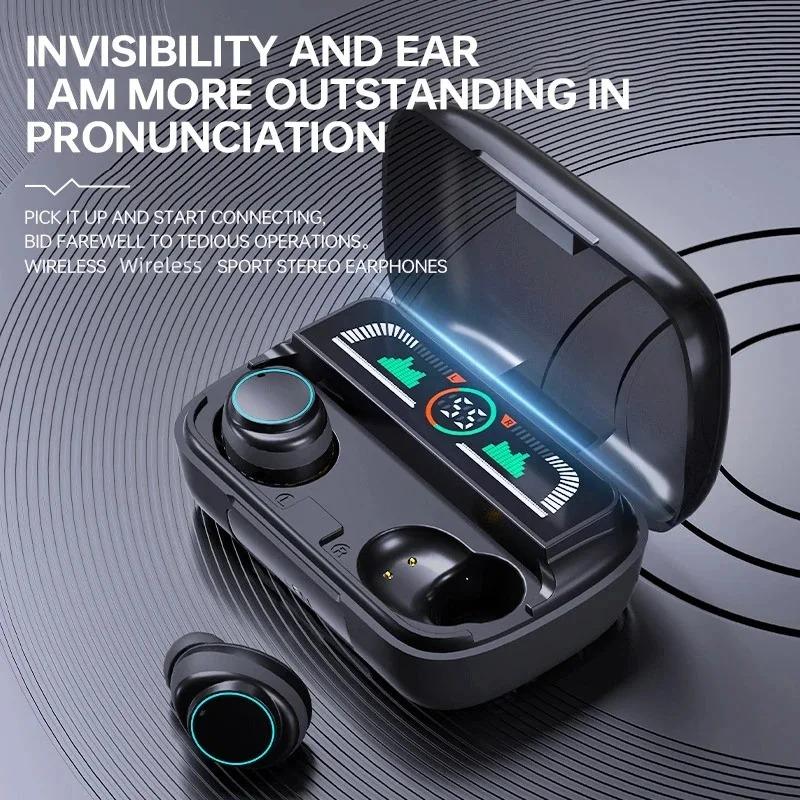 Wireless Bluetooth Headset with Charging Case - LED Digital Display - Sport Stereo Earbuds - In-Ear Headset 1