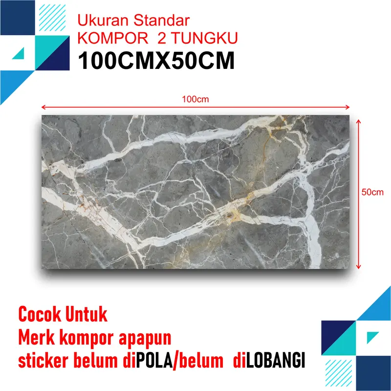 Stiker Kompor 2 Tungku Anti Panas & Anti Air – Motif Marmer Wallpaper Kompor Tungku2 Rinai, Gratis Ongkir, Motif Cantik, Tahan Lama & Mudah Dipasang! bisa untuk Rak dinding Sticker 6
